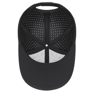 Lightweight breathable laser-cut perforated hip-hop flat brim hat with adjustable snapback