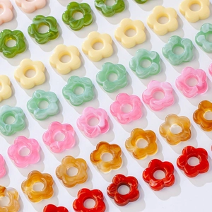 Colorful 19mm acrylic flower charms for DIY jewelry making and hair accessories