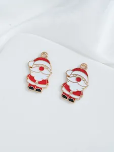 Detail of DIY Christmas Santa Claus enamel pendants for holiday bracelet making