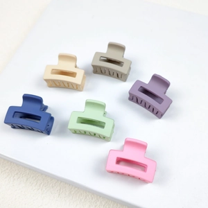 Lot de 6 mini pinces à cheveux carrées mates aux couleurs pastel pour coiffure quotidienne