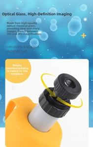 Detail of 10x and 20x magnification eyepiece on children's science microscope