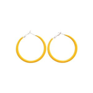 Boucles d'oreilles créoles jaunes géométriques en résine avec tiges en argent pour femme