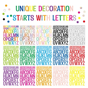 Selection of 15 colorful waterproof vinyl alphabet stickers for journals and gifts