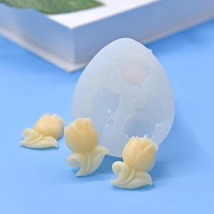 Silikonform in Tulpenform für Kuchendekoration und DIY Schokolade mit fertigen Tulpenformen