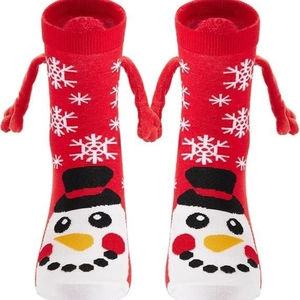 Magnetic Hand Holding Couple Socks Novelty 3D Arm Cartoon Christmas Reindeer Snowman Halloween Mid Tube Casual Soft