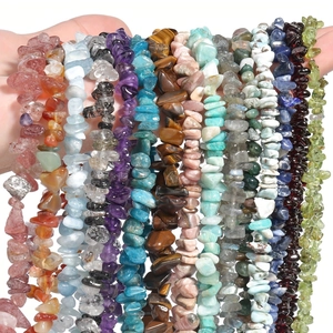 Natural Gemstone Beads Irregular Gravel Polished Stone Chips For DIY Jewelry Making Necklaces Bracelets Agate Quartz Amethyst