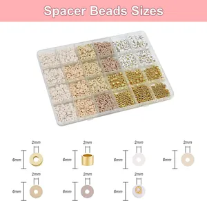 Detailed size chart for 6mm clay beads and spacer beads for DIY jewelry making