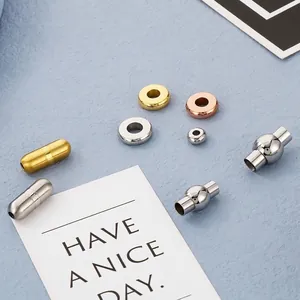 Stainless Steel Spacer Beads And Magnetic Connectors For DIY Jewelry Making 18K Gold Plated Positioning Jewelry Findings