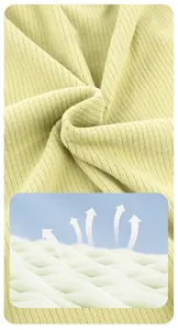 Close-up of soft ribbed knit fabric texture showing high breathability and premium weave