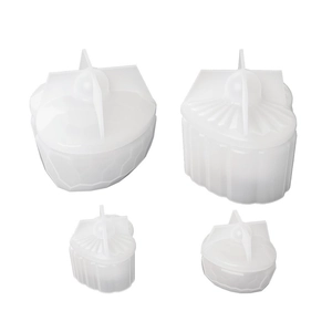 4-delige siliconen mallenset voor DIY hartvormige kaarsenhouders en opbergdozen