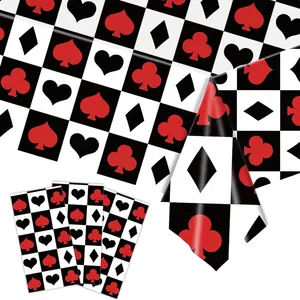 Casino Poker Theme Party Tableware Tablecloth Plates Napkins Cups Banner Cutlery Las Vegas Disposable Decorations
