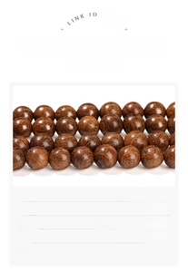 Detailed specs of natural golden sandalwood beads with size and weight table