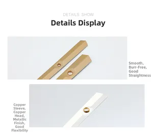 Detail view of smooth matte gold quartz clock hands with premium copper bushings