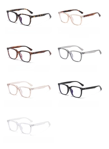 Detailed collection of square anti-blue light glasses in multiple colors and patterns