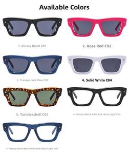 Gafas de sol cuadradas retro con tachuelas de plata disponibles en siete colores