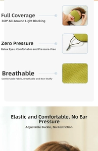 Detail view of breathable ice silk sleep mask with adjustable strap for full blackout