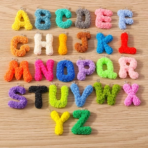 Letter Charms Resin 3D Rose Floral Texture English Alphabet Pendants For DIY Jewelry Making Colorful Handcrafted