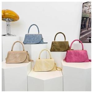 Minimalist vintage matte leather trapezoid crossbody bags in five stylish assorted colors