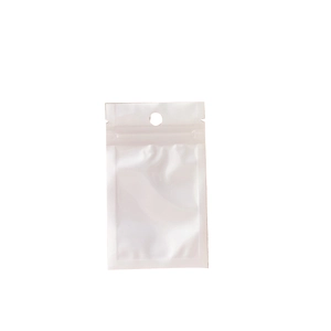 Translucent white self-sealing packaging bag with hanging hole for jewelry storage