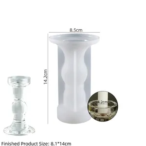 Silicone mold dimensions: 14.2cm height and 8.5cm diameter for roman pillar candle holder
