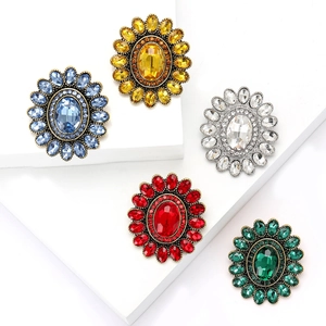 Spilla a Forma di Girasole in Lega Vintage per Donna Elegante Spilla con Strass Intarsiato Accessori Decorativi per Abito da Donna