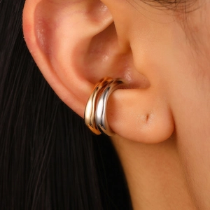 Pendientes Ear Cuffs de Cobre Geométricos Minimalistas Forma C y U para Mujeres y Hombres Sin Perforación Clip en Pendientes Oro Plata Galvanizado Joyería de Moda