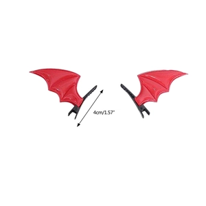 Gothic red bat wing hair clips set for Halloween Lolita hair accessories 4cm size
