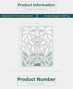 Detailed size and weight specs for 5D embossed ballet ribbon nail stickers, model TS-099