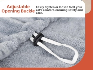 Detail view of the adjustable drawstring buckle and plush fabric on the cat carrier apron