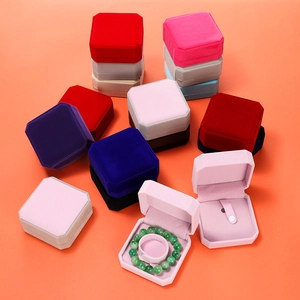 Velvet Jewelry Box Octagonal Bracelet Bangle Storage Case Ring Earring Gift Packaging Organizer For Display
