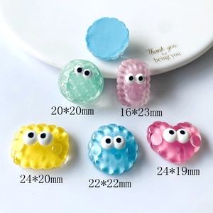 DIY colorful resin charms with big eyes and dimensions for phone cases and hair accessories