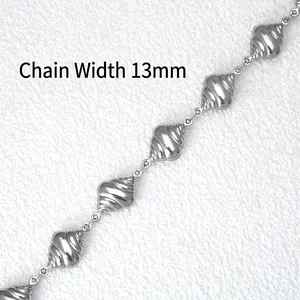 Marine style 13mm stainless steel conch shell chain for DIY jewelry making