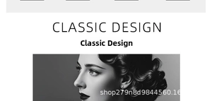 Classic design 18K gold stainless steel earring shown on model in black and white portrait