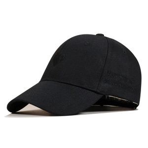Retro black baseball cap with embroidered heart and Love Her But Leave Her Wild quote