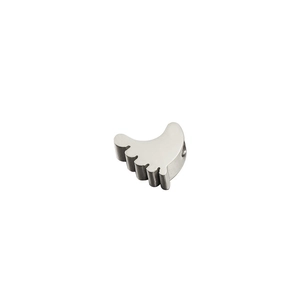 Polished silver stainless steel baby feet charm bead for DIY bracelet and necklace jewelry