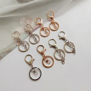 Accessori Portachiavi Fai Da Te Chiusura A Moschettone In Lega Con Anelli Divisi E Catena Per Ciondolo Borsa