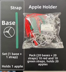 DIY Christmas apple bouquet base with clear plastic holder and festive printed tape