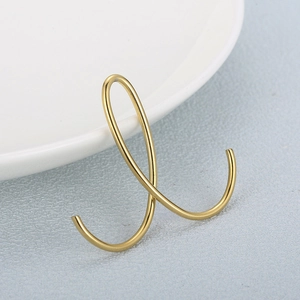 Minimalist gold stainless steel S-shaped pendant accessory for DIY jewelry making