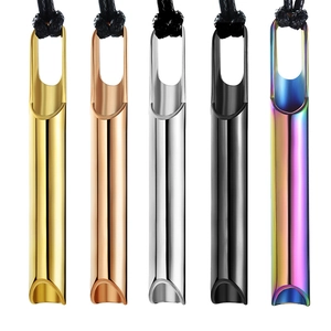 Detailed view of 528Hz meditation breathing whistles in gold, rose gold, silver and black