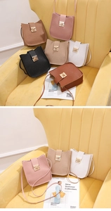Vue détaillée des sacs à bandoulière en six couleurs avec texture élégante à motif litchi