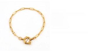 Dimensions détaillées du bracelet chaîne trombone en or 18 carats avec fermoir à ressort