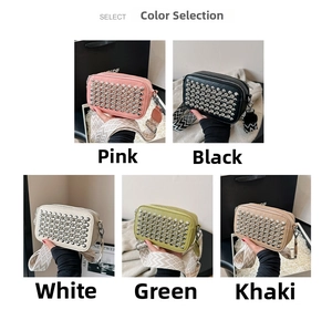 Multiple colors of rhinestone camera bags with bohemian wide shoulder straps