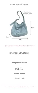 Detailed view of tie-dye canvas tote bag showing dimensions 30x32x12cm and strap detail
