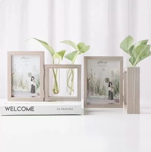 Cornice pieghevole in legno creativa con vaso idroponico per decorazione da tavolo