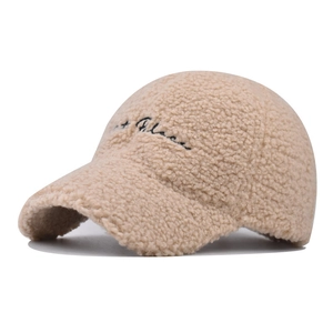 Winter Sherpa Fleece Wolle Baseballkappe Für Damen Herren Warm Teddy Pelz Bestickt Verstellbar Outdoor Sonnenhut Mode Kopfbedeckung