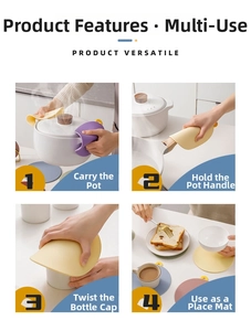 Silicone heat-resistant mats for pot handles, lids, and coasters in assorted colors