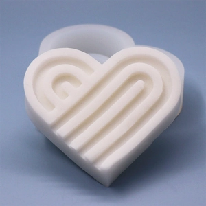 Arch rainbow heart stripe silicone mold for DIY candles and home decor crafts