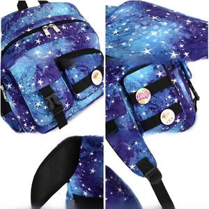 Close-up of waterproof nylon fabric, smooth zippers, and cushioned straps on the backpack
