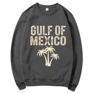 Dark grey Gulf of Mexico Beach 2025 graphic sweatshirt in a comfortable loose fit