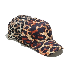 Classic vintage leopard print baseball caps for women with a curved brim design